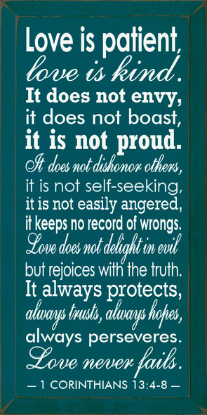 1 Corinthians 13 - Wholesale Wood Wedding Sign - Love Verse