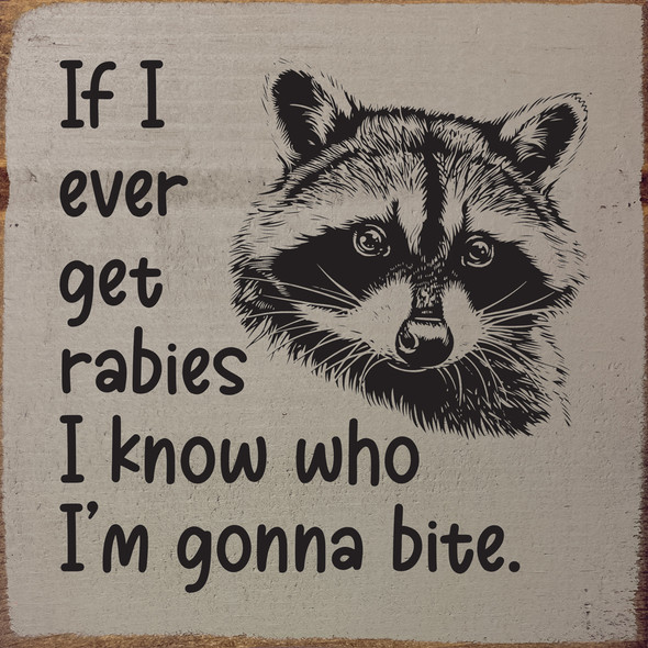 If I ever get rabies I know who I'm gonna bite (raccoon) | Funny Sawdust City Signs