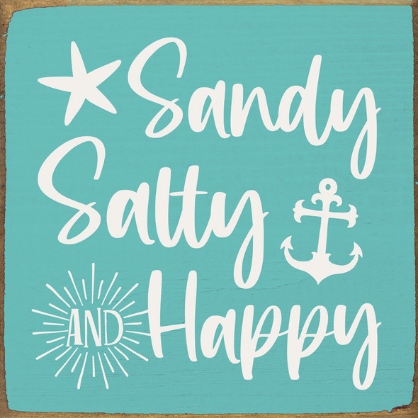 Sandy, salty, and happy | Sawdust City Wood Signs