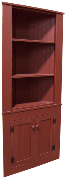 Shown in Old Burgundy with beadboard doors (split in two pieces for shipping)