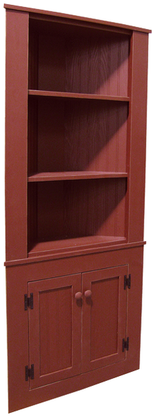 Shown in Old Burgundy with beadboard doors (split in two pieces for shipping)