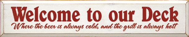 Shown in Old Cottage White with Red lettering