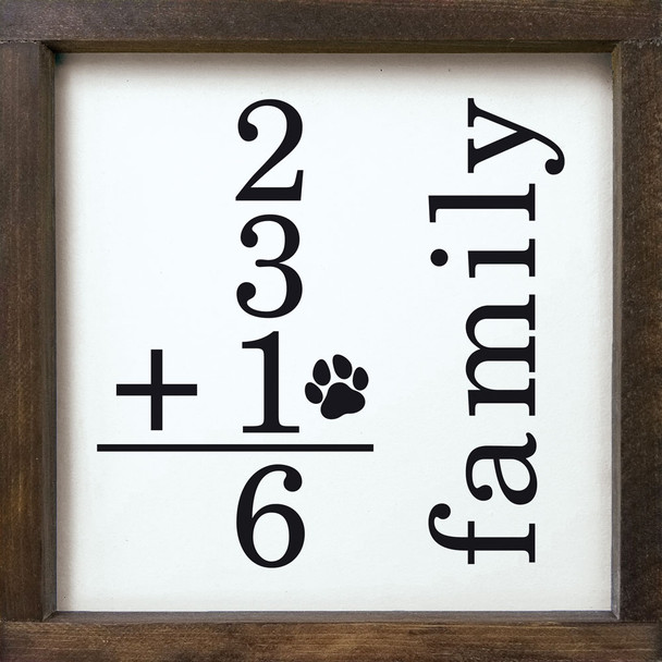 Family Math Sign + Pet Custom Sign | Personalized Wholesale Signs | Sawdust City Wood Signs