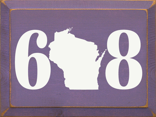 608 - WI Area Code | Wooden Wisconsin Signs | Sawdust City Wood Signs Wholesale