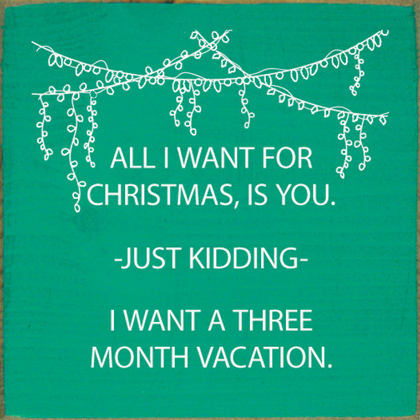 All I want for Christmas is you. Just Kidding...