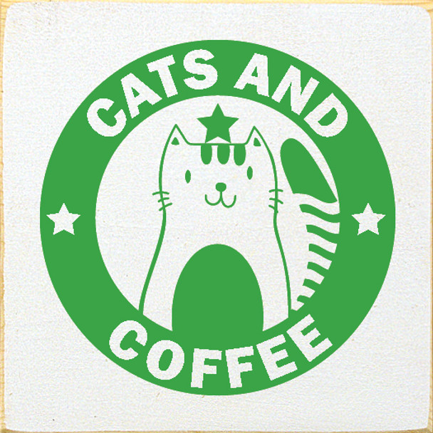 Wholesale Wood Sign: Cats And Coffee