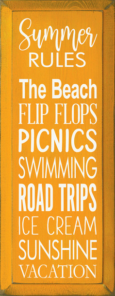 Wholesale Wood Sign - Summer Rules - The Beach, Flip Flops...