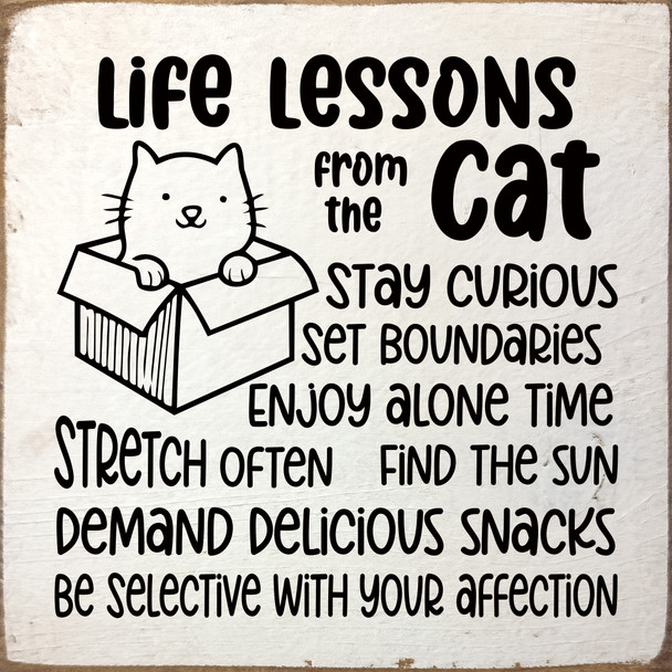 Life Lessons from the Cat - Cute Sign