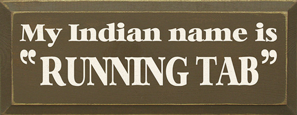 Shown in Old Brown with Cream lettering