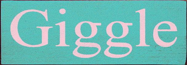 Shown in Old Aqua with Baby Pink lettering