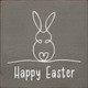 Happy Easter (Bunny Line Art)|Easter Wood  Sign| Sawdust City Wholesale Signs