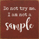 Do Not Try Me. I Am Not A Sample