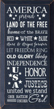 America, Proud, Land Of The Free, Home Of The Brave, Red White Blue... |Patriotic Wood Signs | Sawdust City Wood Signs Wholesale