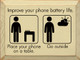 Improve Your Battery Life. Place Your Phone On A Table.  | Funny Wood Signs | Sawdust City Wood Signs Wholesale