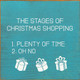 The Stages Of Christmas Shopping: 1. Plenty Of Time 2. Oh No | Funny Christmas Signs | Sawdust City Wood Signs Wholesale