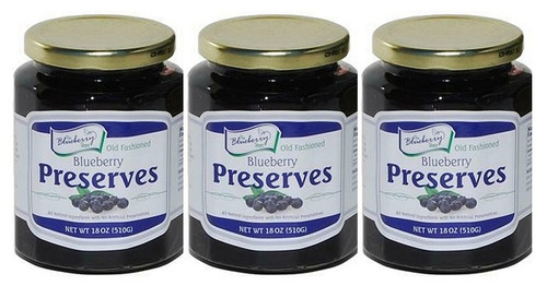 3 pack of 18oz Old Fashioned Blueberry Preserves