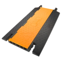 black Titan 5-Channel polyurethane cable protector with orange lid closed
