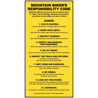 48" x 96" Mountain Bike Responsibility Code Sign