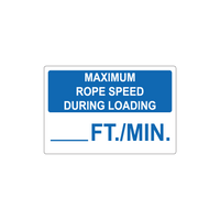 18" x 12" Maximum Rope Speed Sign