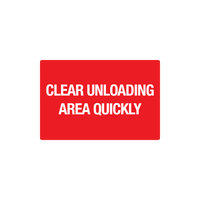 18" x 12" Clear Unloading Area Sign