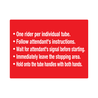 24" x 18" Tubing Rules Sign