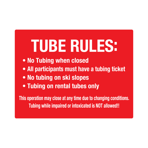 24" x 18" Tube Rules Sign