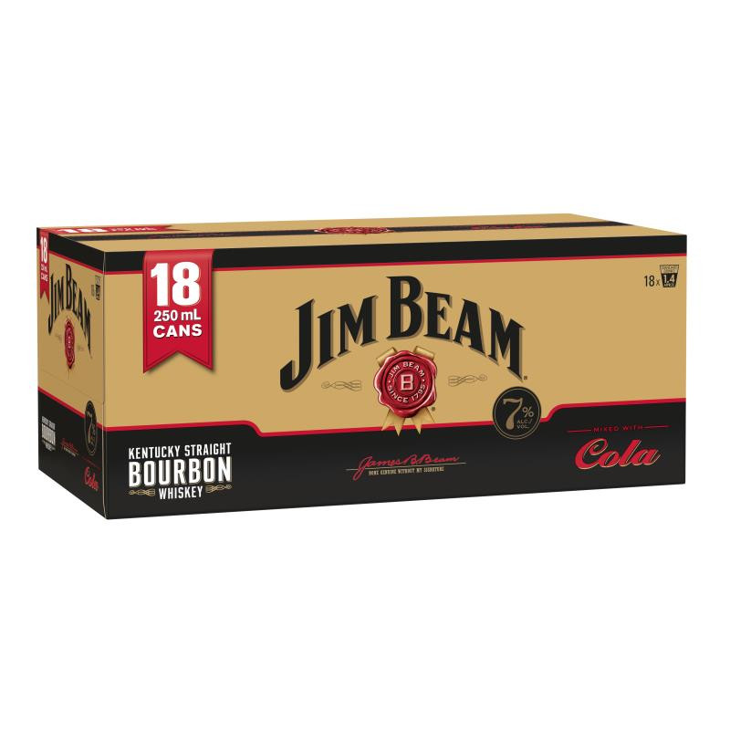Jim Beam Gold 7% 250ml (18 Cans) - Liquid Library