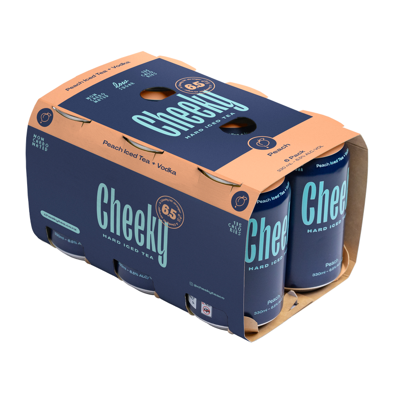 Cheeky Hard Iced Tea Peach 6.5% 330ml (6 Cans) - Liquid Library