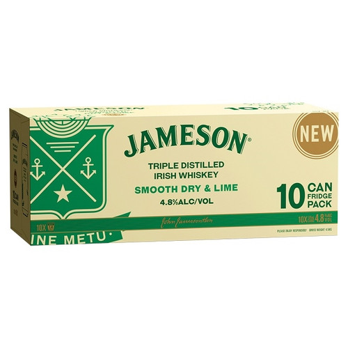 Jameson Smooth Dry & Lime 4.8% 375ml (10 Cans)