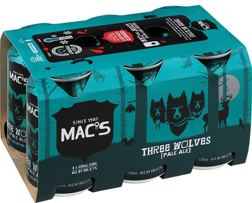 Macs Three Wolves 330ml (6 Cans)