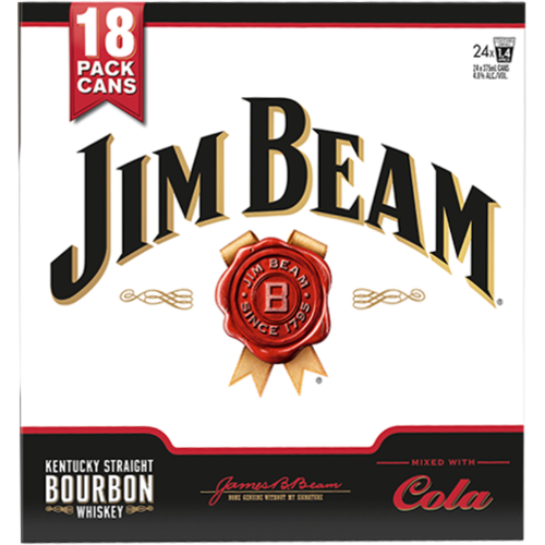 Jim Beam Cola 4.8% 330ml (18 Cans)