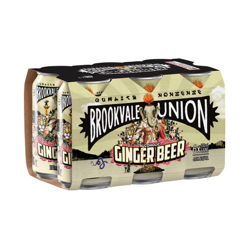 Brookvale Union Ginger Beer 4% 330ml (6 Cans)