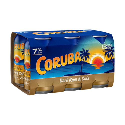 Coruba & Cola 7% 330ml (6 Cans)