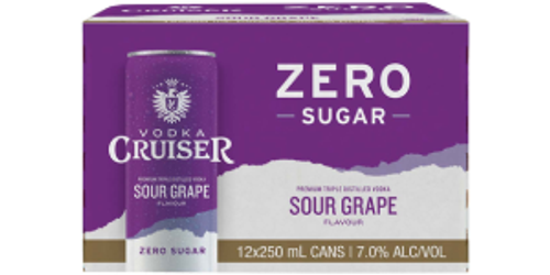 Cruiser Zero Sugar Sour Grape 7% 250ml (12 Cans)