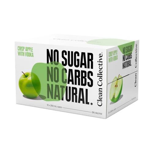 Clean Collective Crisp Apple with Vodka 5% 250ml (12 Cans)