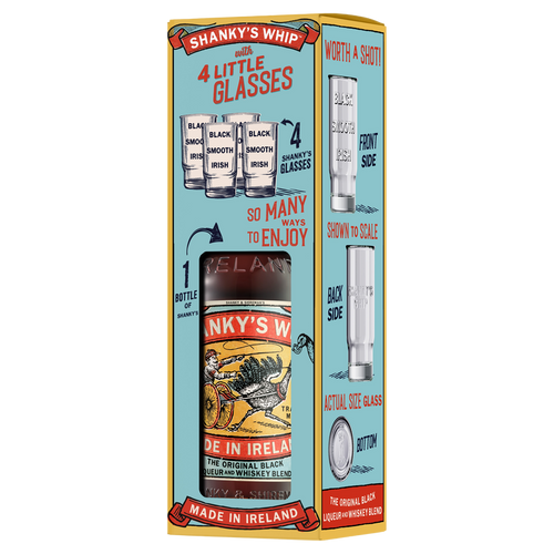 Shanky's Whip The Original Black Liqueur & Little Glasses Gift Pack 700ml