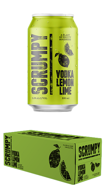Scrumpy Lemon & Lime Vodka 5.8% 330ml (10 Cans)