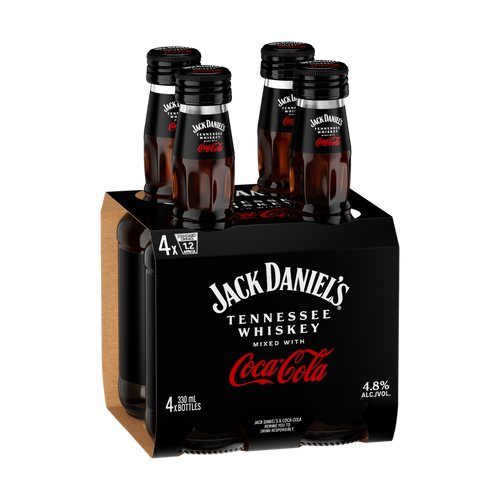 Jack Daniels & Coca Cola 4.8% 330ml (4 Bottles)