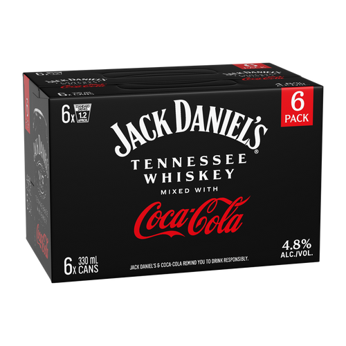 Jack Daniels & Coca Cola 4.8% 330ml (6 Cans)