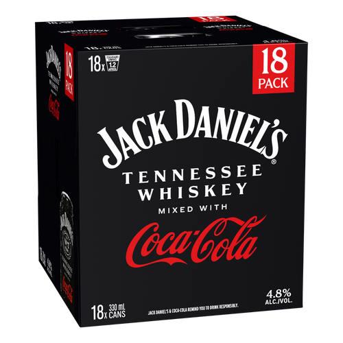 Jack Daniels & Coca Cola 4.8% 330ml (18 Cans)