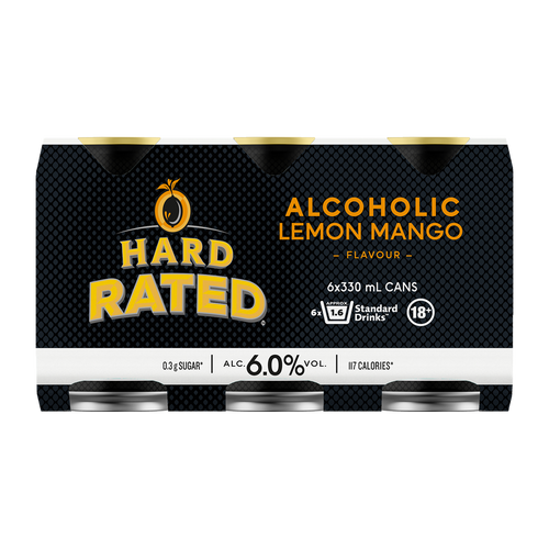 Hard Rated Lemon Mango 6% 330ml (6 Cans)