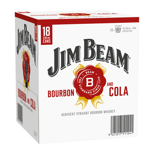 Jim Beam & Cola 4.8% 330ml (18 Cans)