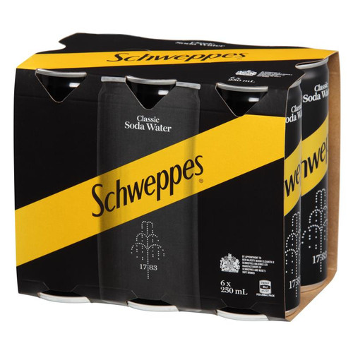 Schweppes Soda 250ml (6 Cans)