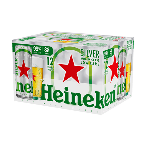 Heineken Silver Sleek 330ml (12 Cans)