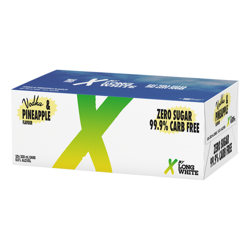 X by Long White Vodka Pineapple 5% 330ml (10 Cans)