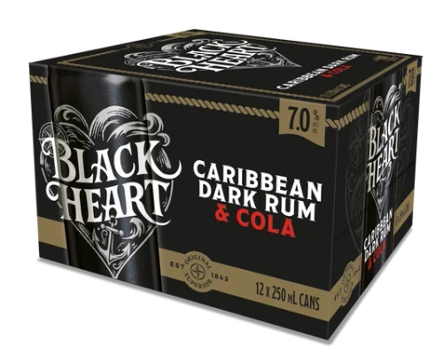 Black Heart Zero 7% 250ml (12 Cans)
