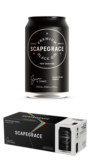 Scapegrace Black Gin & Tonic 5% 330ml (10 Cans)