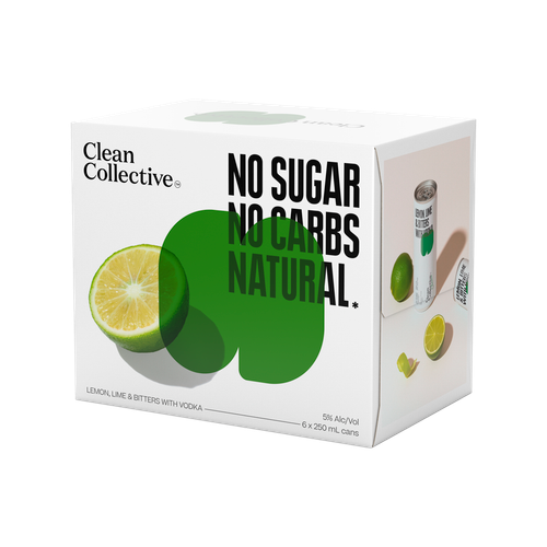 Clean Collective Lemon Lime & Bitters with Vodka 250ml (6 Cans)