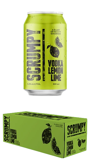 Scrumpy Lemon & Lime Vodka 5.8% 330ml (10 Cans)