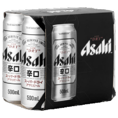 Asahi Super Dry 500ml (6 Cans) - Liquid Library